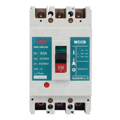 High Quality B 63A 100A 125A 250A 400A 630A 3 Pole 4 Pole Molded Case Circuit Breaker MCCB