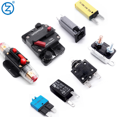 Plastic Or Metal Mini Electric 12V 24V 48V Automotive DC Car Resettable Circuit Breaker